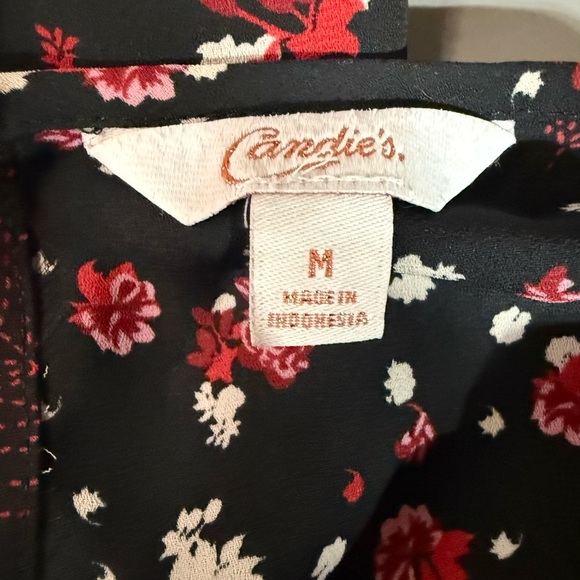 Candie's Black Floral Lace Trim Sleeveless Camisole - Picture 3 of 3